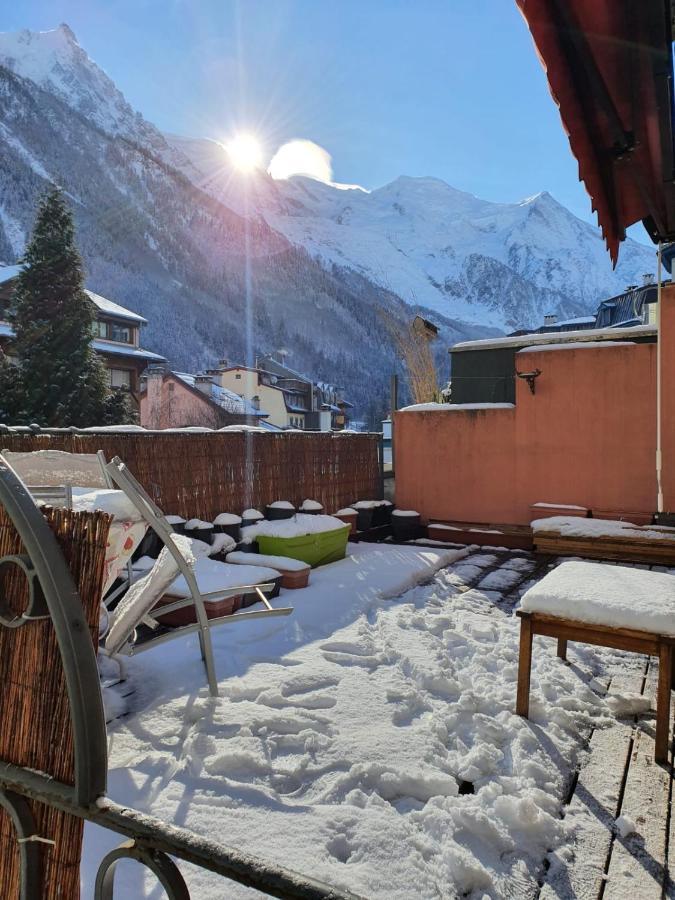 Ferienwohnung Chamonix Hyper Centre . Terrasse Vue Mont Blanc . Parking Exterior foto